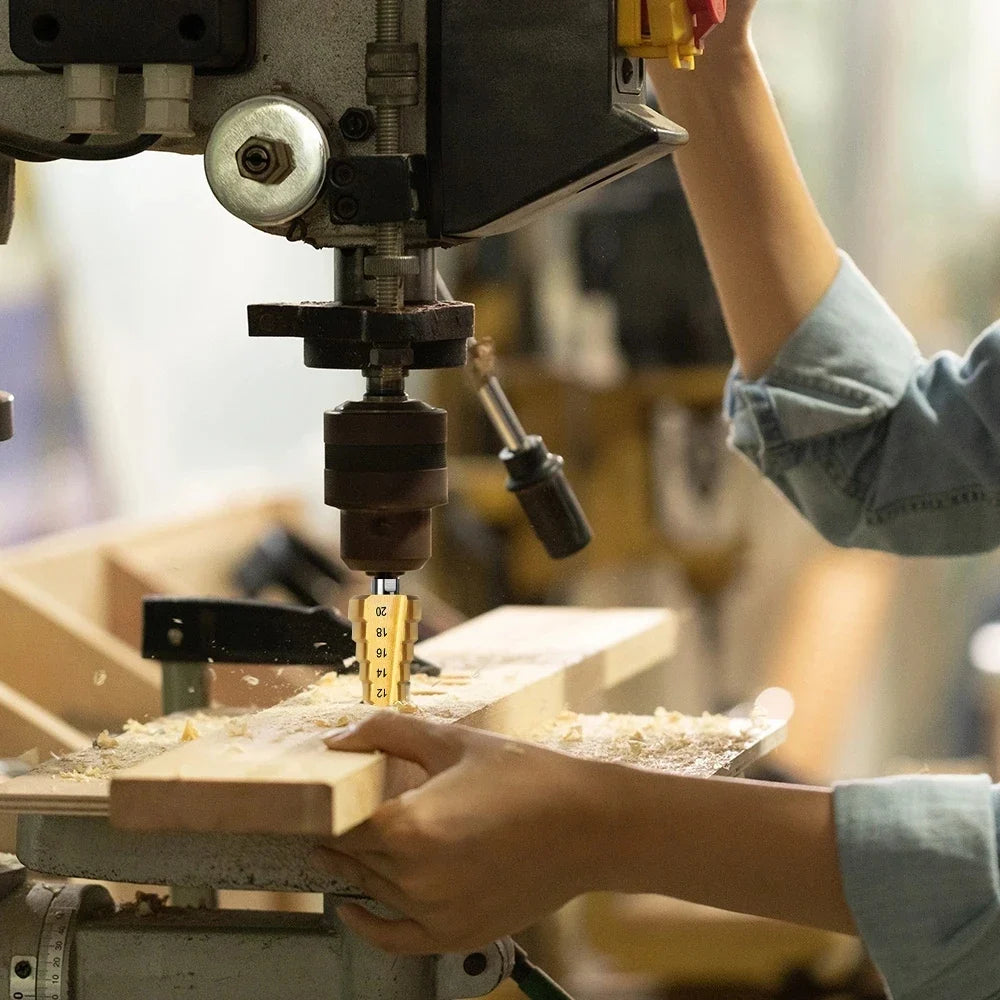 HSS Titanium Step Drill Bit Set | Wood & Metal Hole Cutter