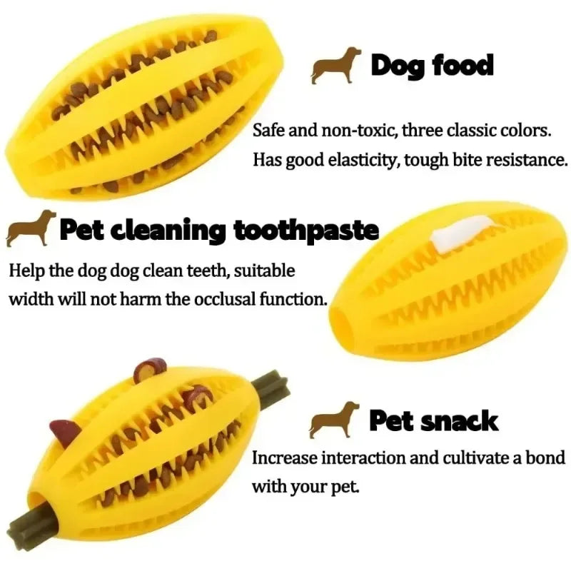 Natural Rubber Dog Chew Toy – Teeth Cleaning Snack Ball