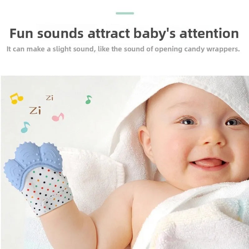 Soft Silicone Baby Tooth Glue Gloves Chewing Toy Newborns Anti Biting