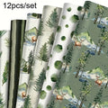 12-Pack Forest Animal Wrapping Paper – Deer & Pine Cone Design
