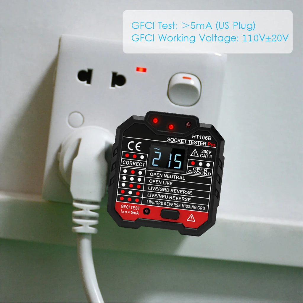 HABOTEST Advanced RCD Electric Socket Tester Wall Plug Breaker Finder