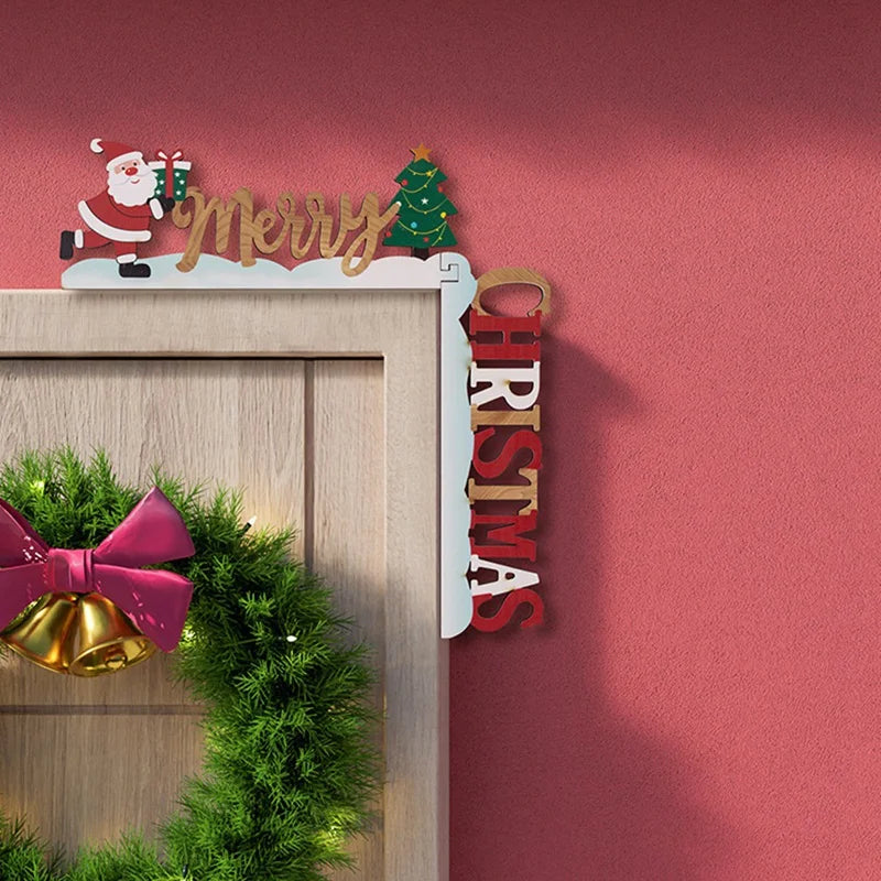 DIY Wooden Christmas Door Corner Decoration – Santa Claus Decor