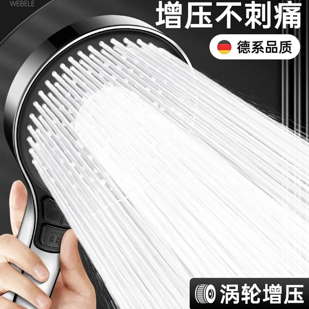 6-Speed High Pressure Water Saving Handheld Shower Head 13CM
