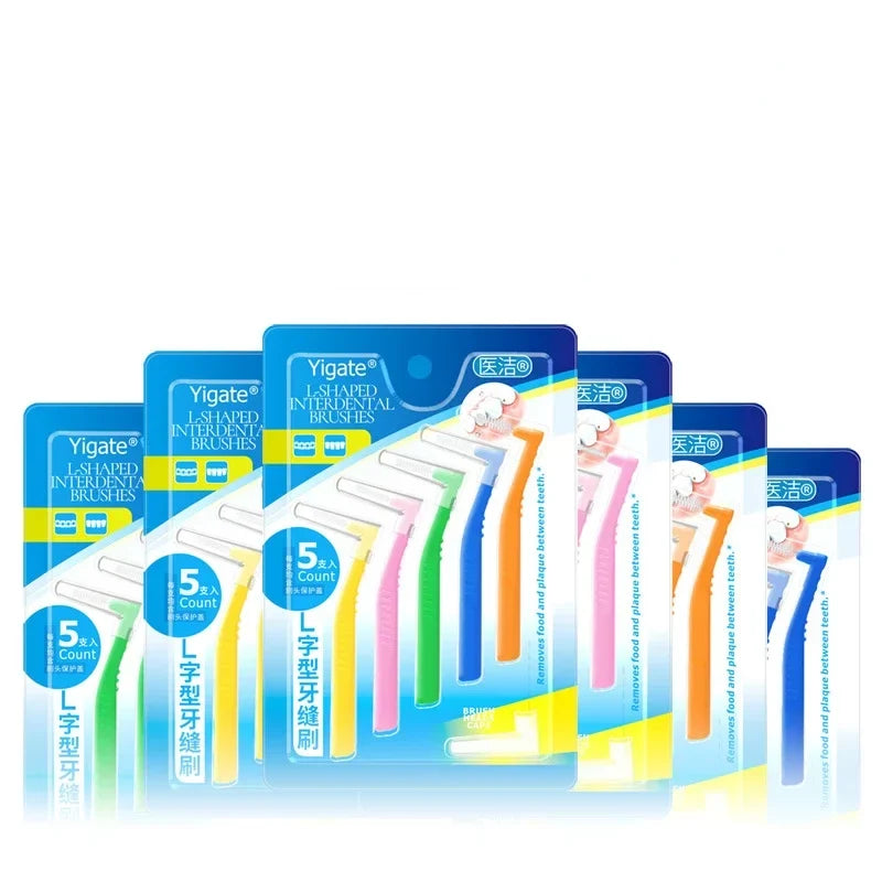 5-Pack L-Shaped Interdental Brushes for Braces | Travel Size