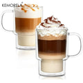 450ml Double Wall Borosilicate Glass Mug with Handle | 1-2 Pcs