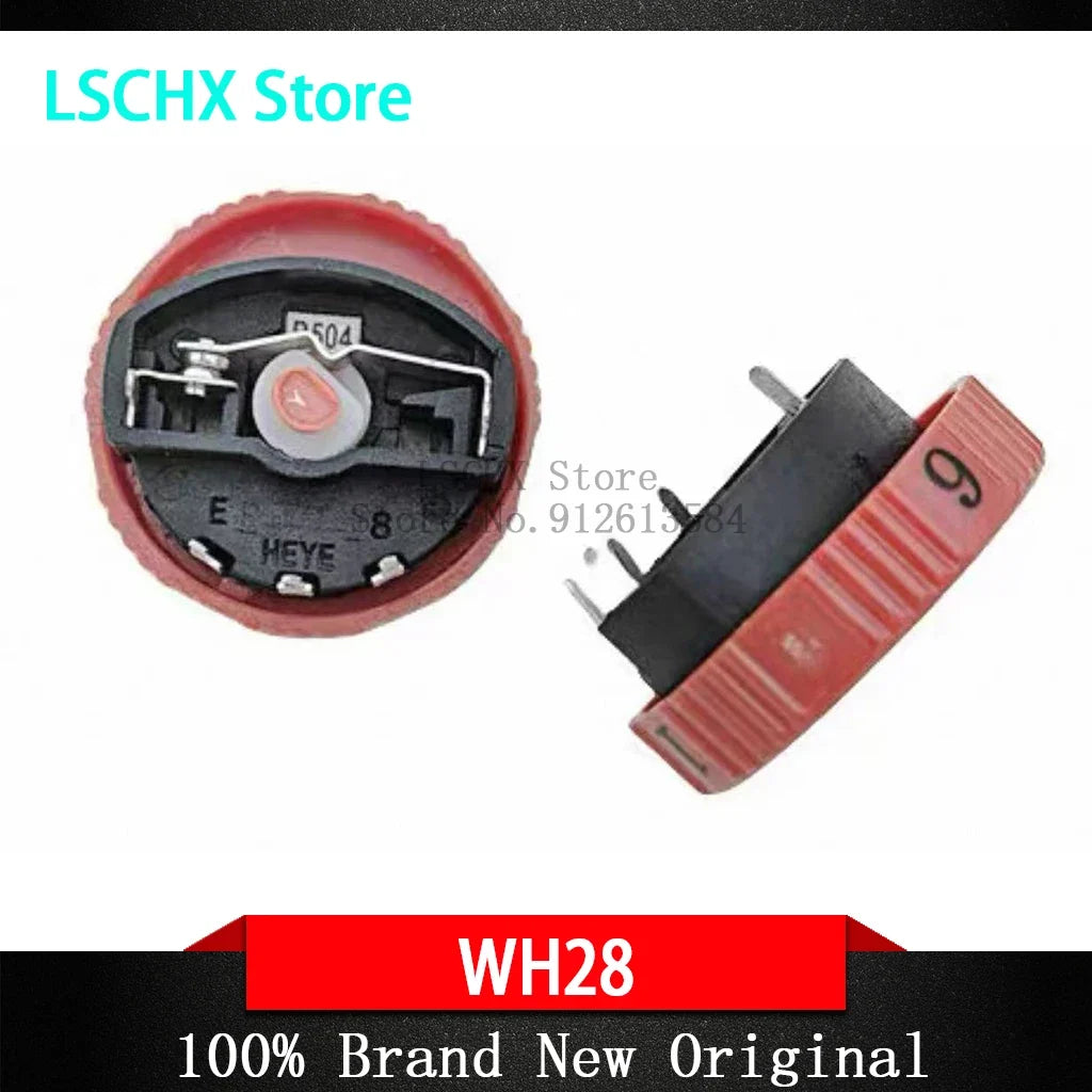 100 PCS WH28A-3A-B504 500kΩ Red Rotary Potentiometer Bulk Pack