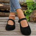 Women's Retro Mary Jane Flats – Round Toe Velvet Casual Shoes