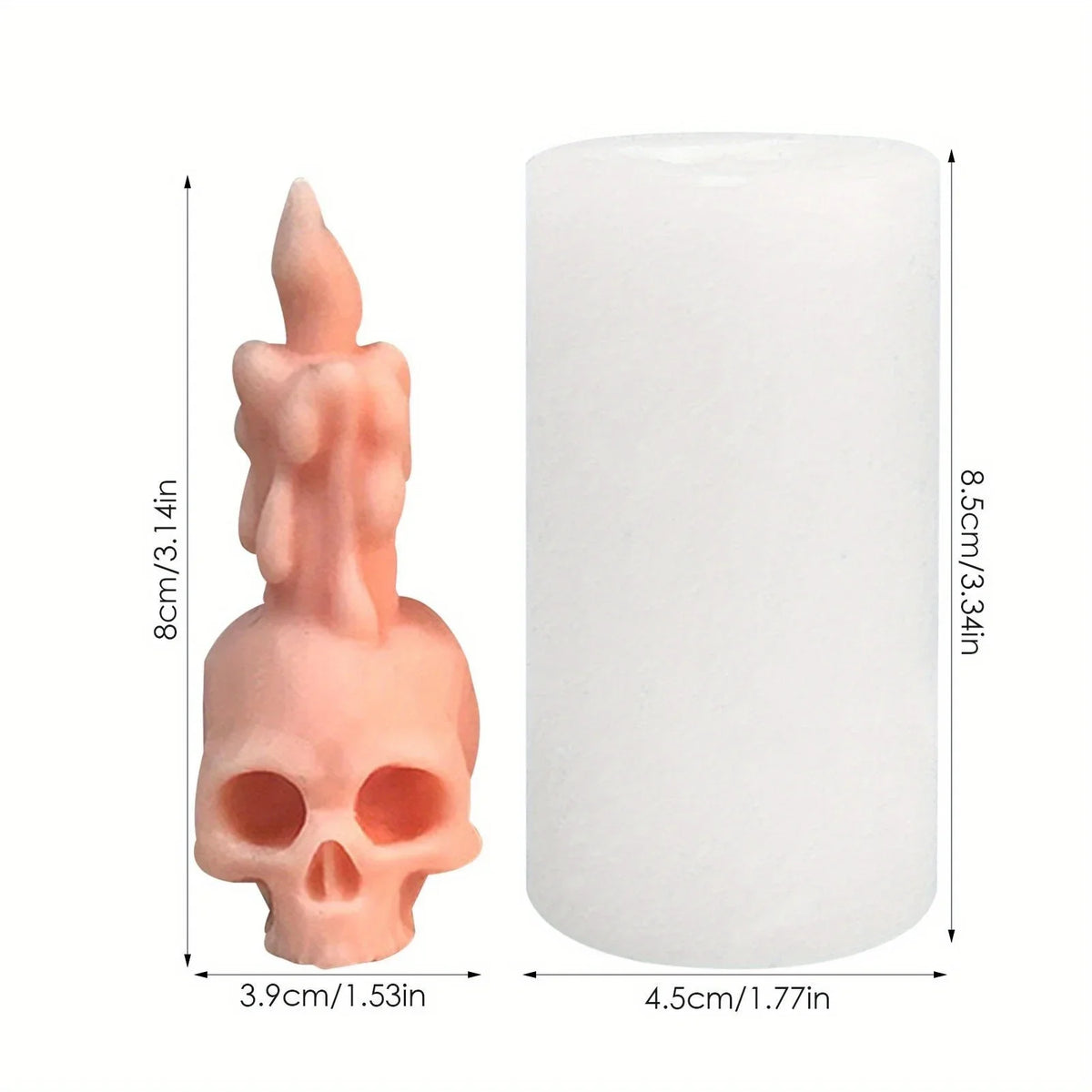 3D Skull Silicone Candle Mold – Halloween DIY Skeleton Mould