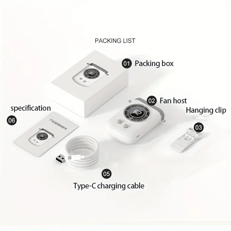 URGGU Leafless Neck Fan – USB Rechargeable Portable Cooling Fan