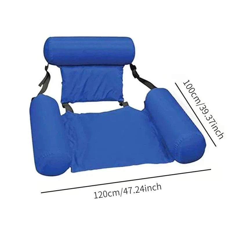 Inflatable Pool Hammock Lounge Chair | Floating Water Mat