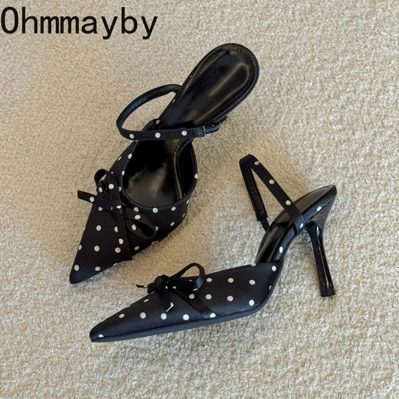 Women's Pointed Toe High Heel Sandals & Butterfly-Knot Mules