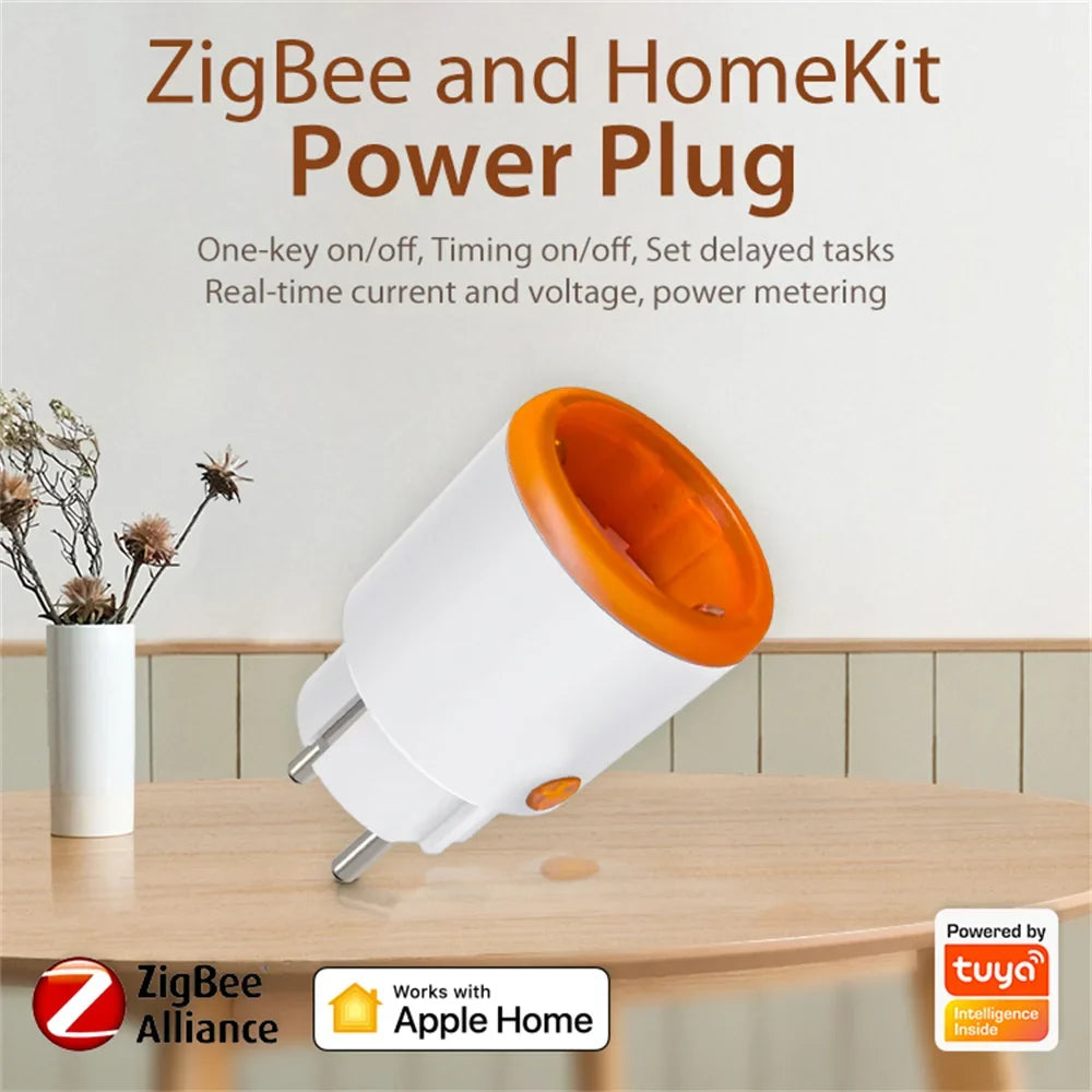 Tuya Zigbee 3 0 Smart Powe Plug EU 16A Outlet Socket Child Lock Life