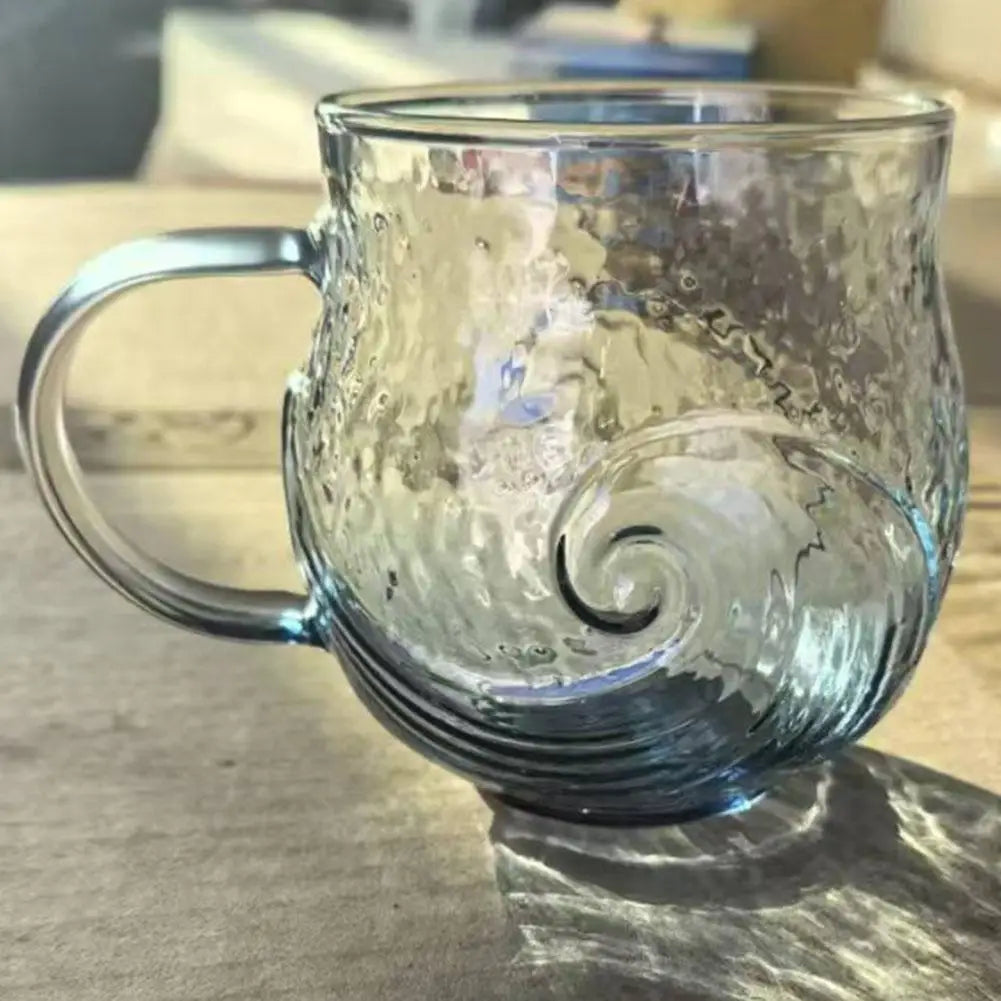 Sea Glass Wave Mug – Textured Ocean Glass Cup 350ml