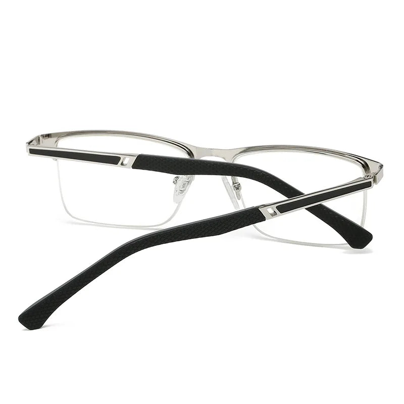 Men's Blue Light Blocking Reading Glasses | Half Frame Steel