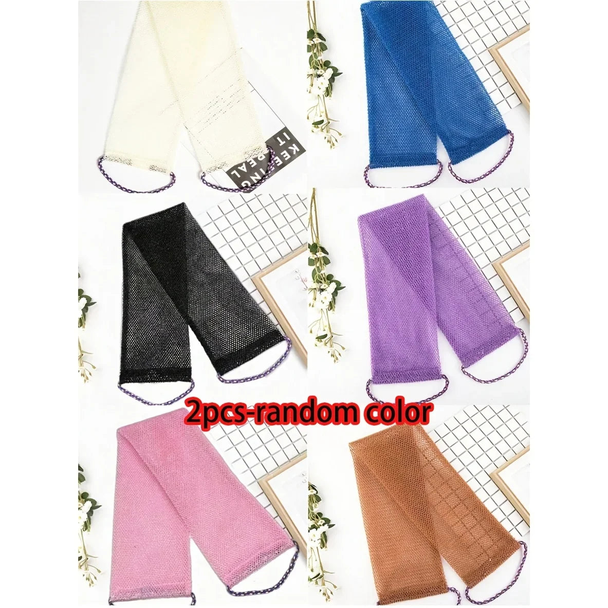 African Mesh Bath Scrub Towel Double Sided Exfoliating Back Scrubber