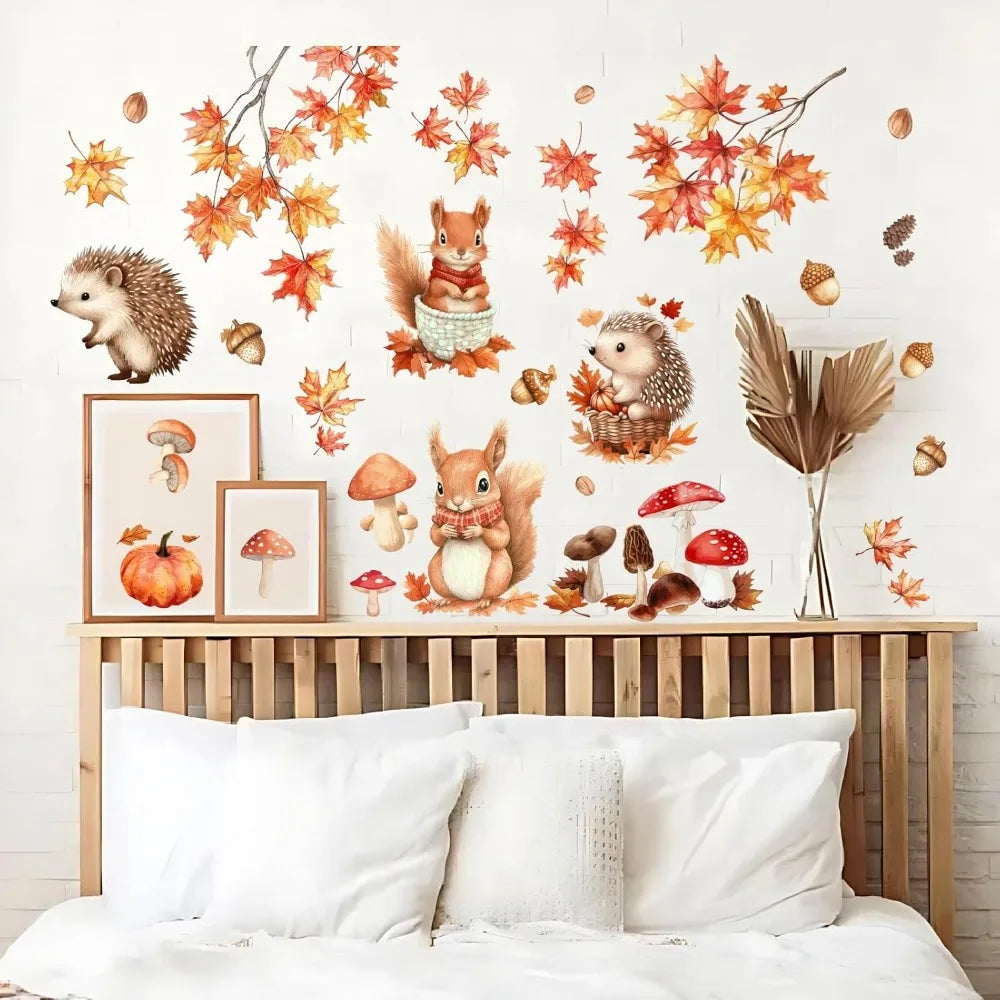 Hedgehog PVC Wall Stickers – Waterproof Self-Adhesive Decals 2pc