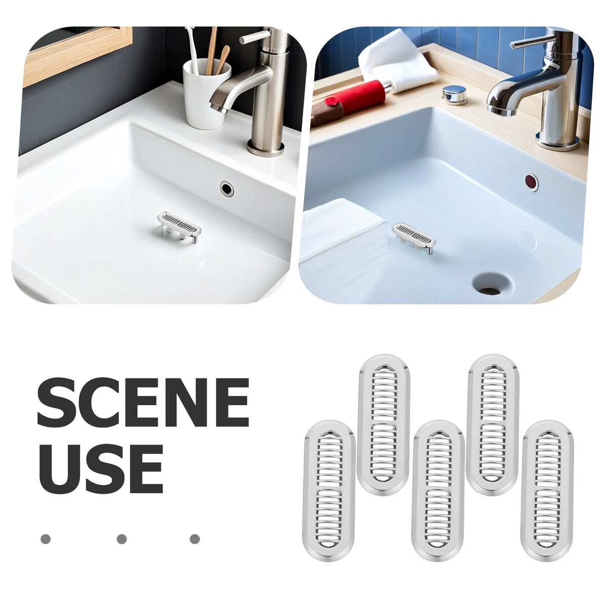 Sink Overflow Trim Ring Decorative Fine Mesh Drain Cover Bathroom