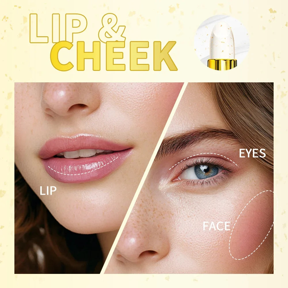 24K Gold Color Changing Lip Balm & Lipstick 2-in-1 Balm