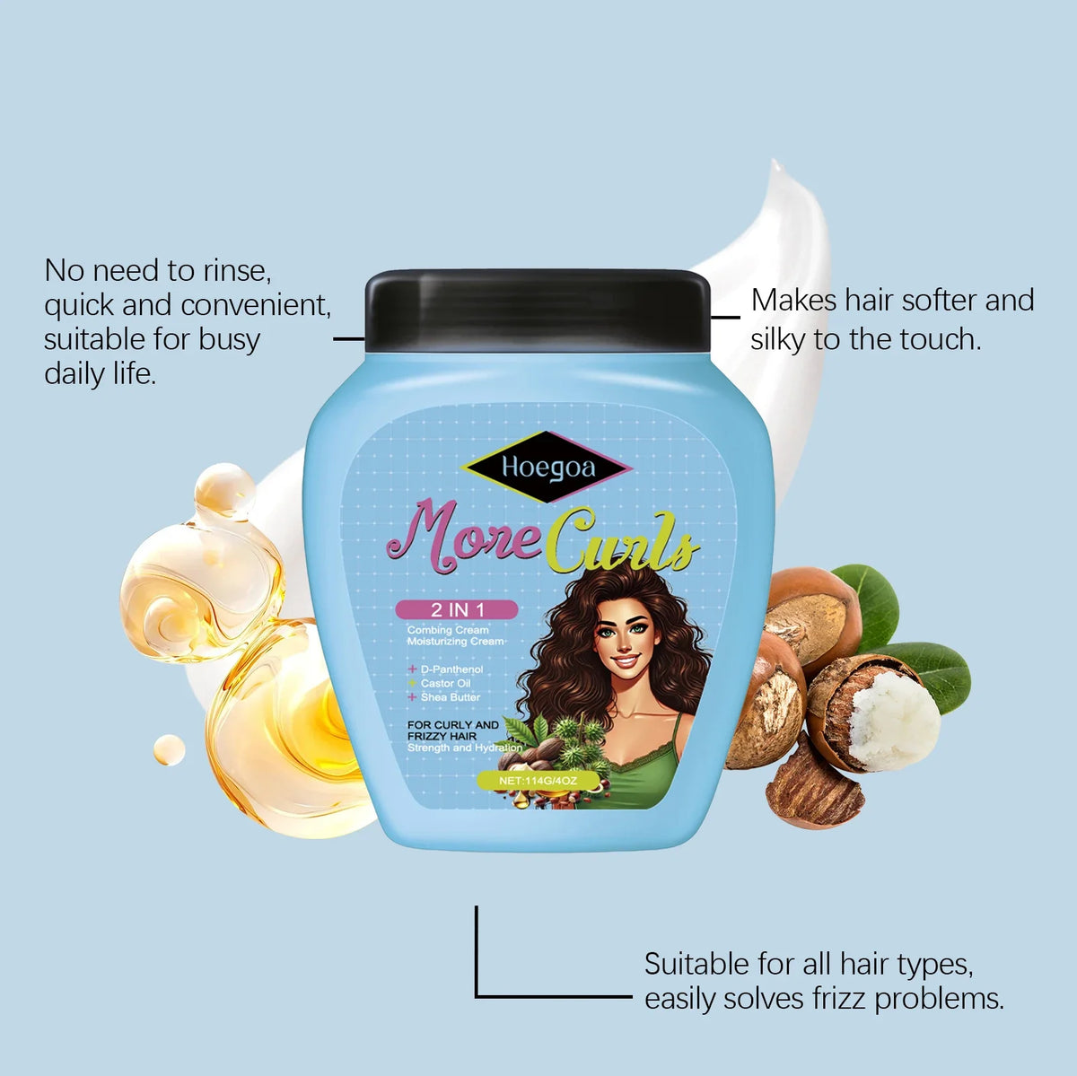 HOEGOA Keratin Leave-In Conditioner Hair Mask – Frizz & Dry