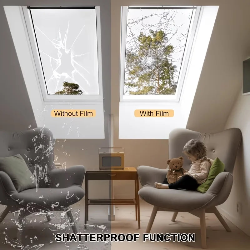 Shatterproof Window Safety Film – Clear Self-Adhesive PET Glass