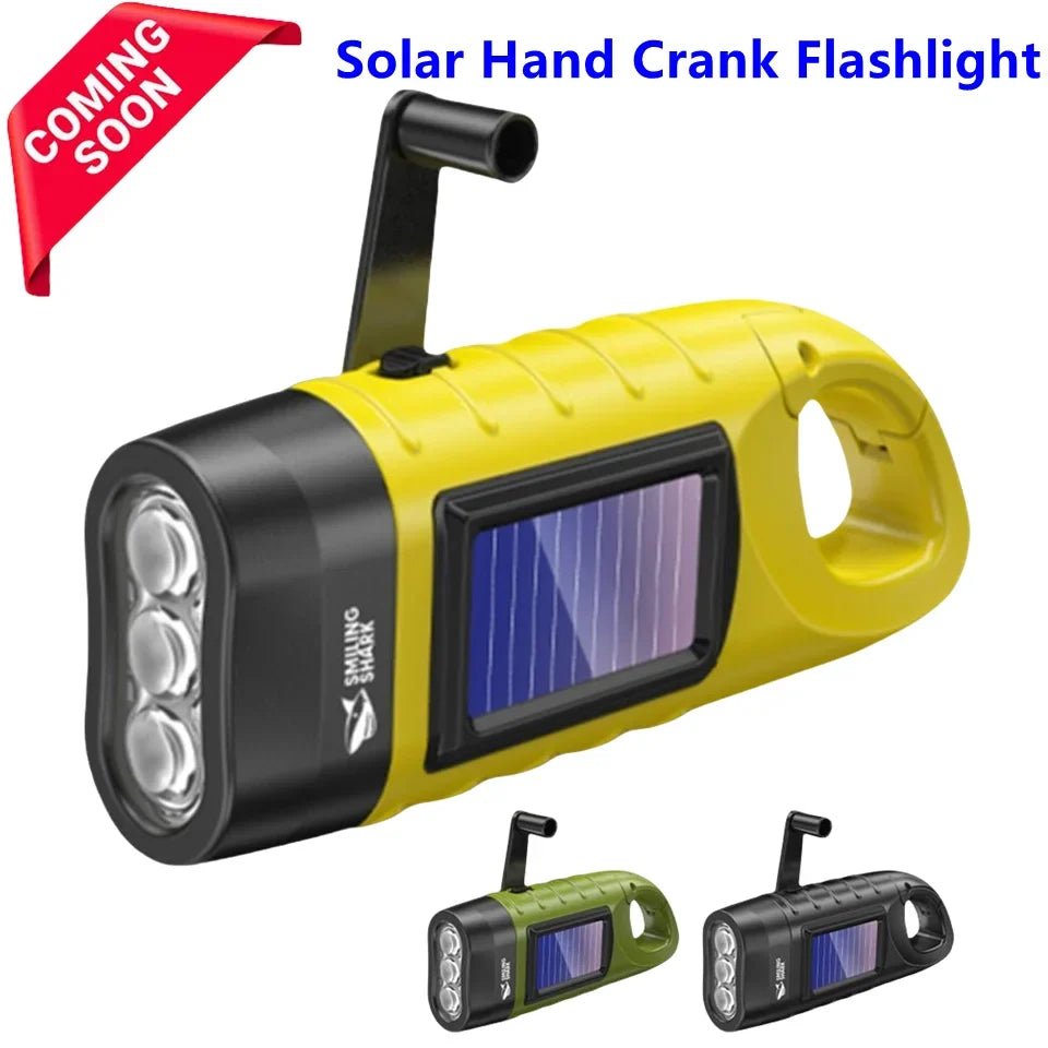 Hand Crank Solar Flashlight | 800LM LED Emergency Lamp