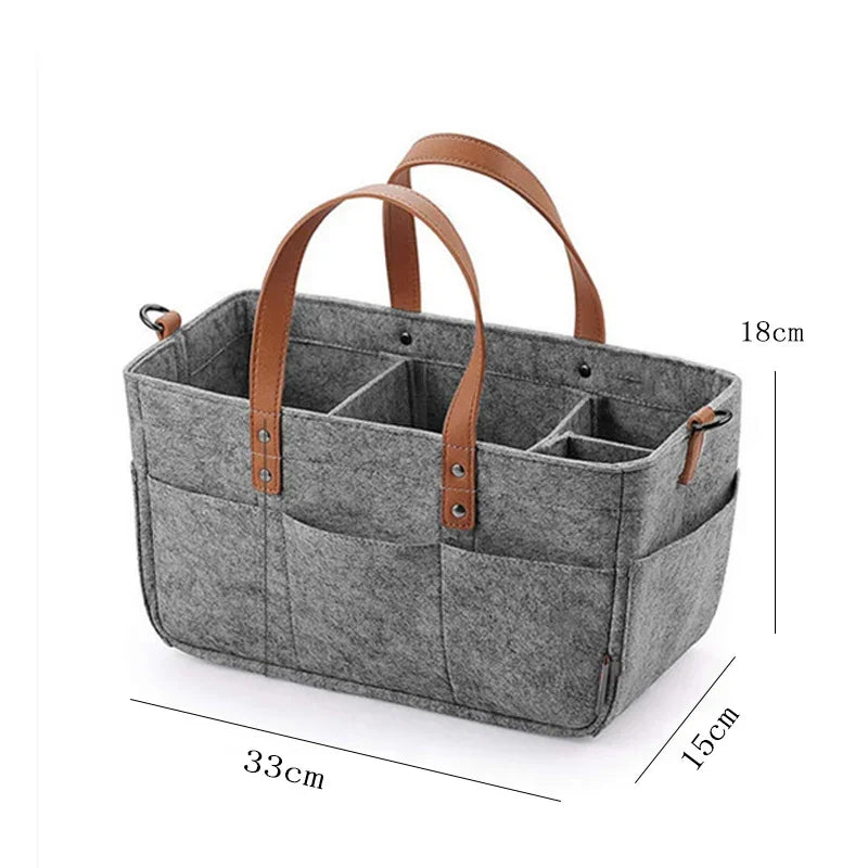 Baby Felt Nursery Organizer Diaper Caddy Basket with Handle