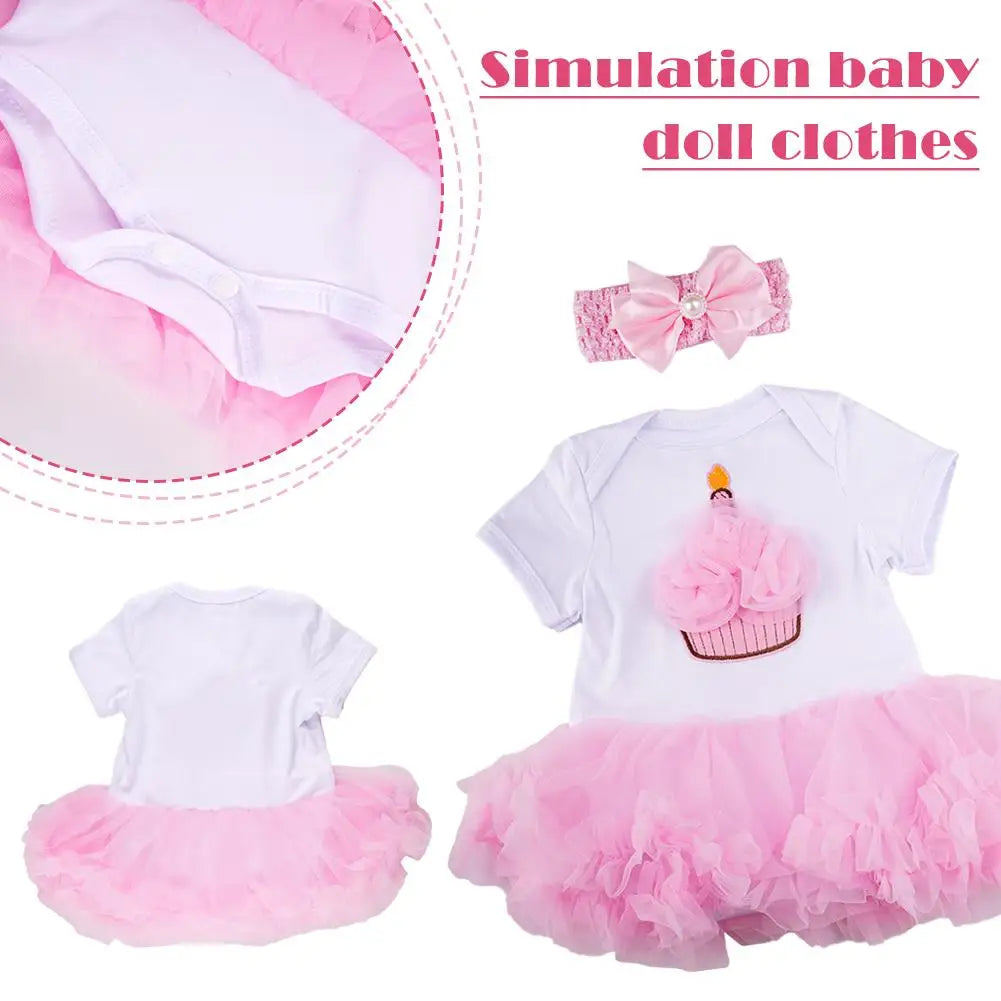 Dolls Clothes Pink Princess Dress 20- Reborn Doll Girl Clothing Fits