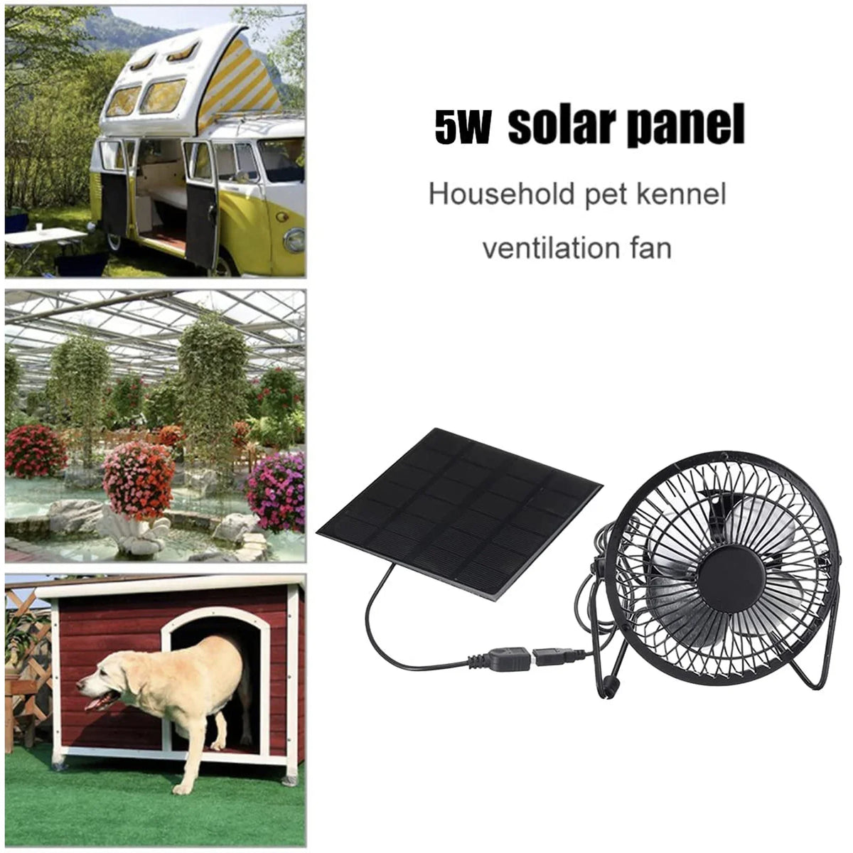 URGGU 5W Solar USB Fan – Portable Outdoor & Home Cooling