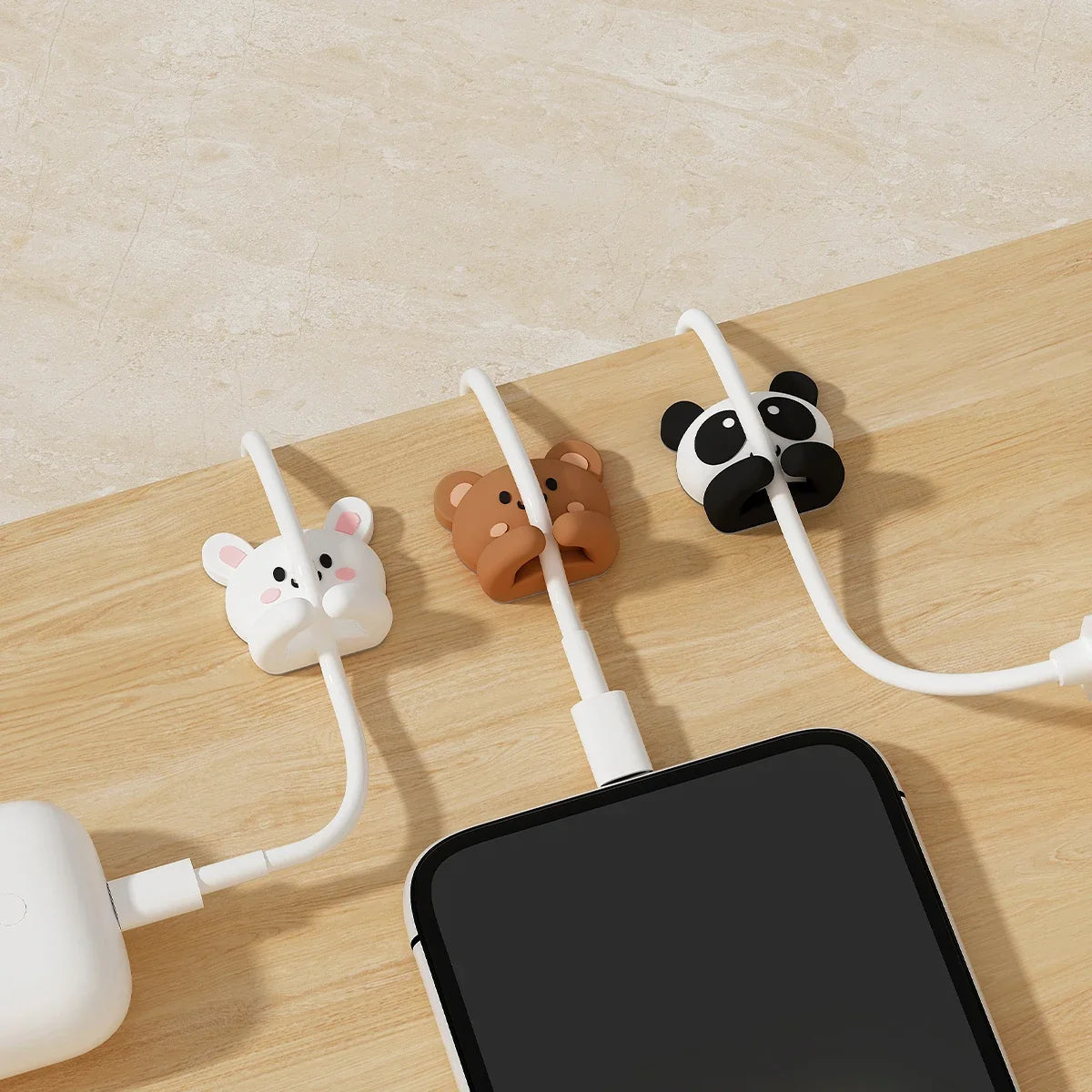 Silicone Desktop Cable Organizer & Cord Winder | Nail-Free