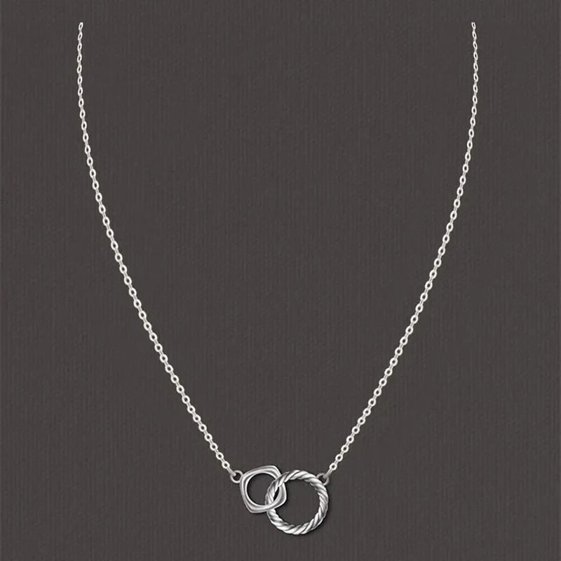 Huitan Linked Circle Pendant Necklace – Geometric Women's Jewelry