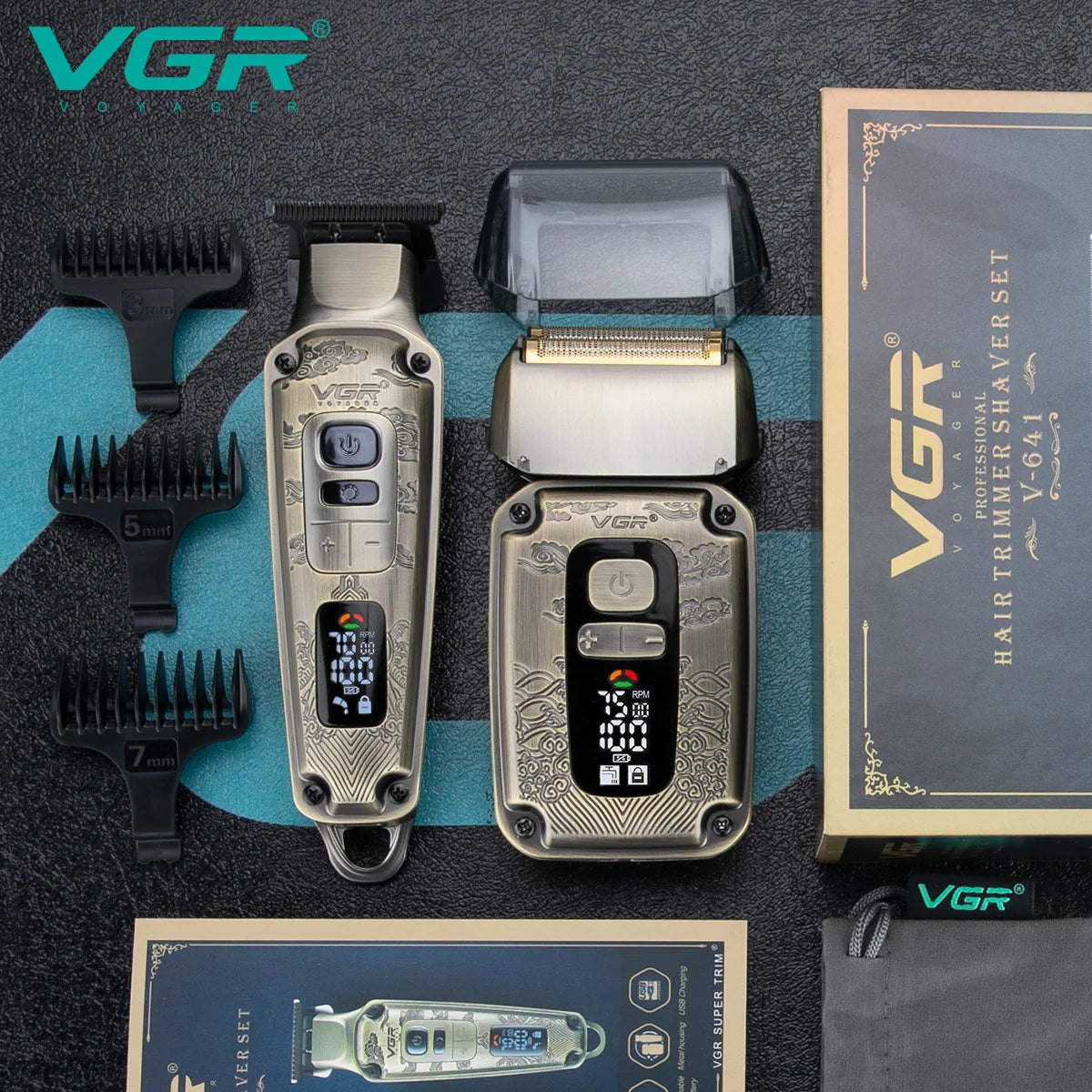VGR V-641 2-in-1 Hair Clipper & Beard Trimmer Set | 240 Min