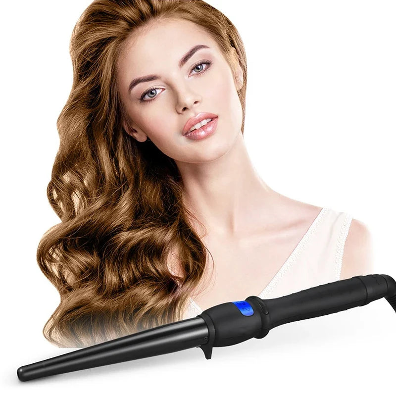 LCD Conical Curling Iron | Ceramic Glaze Hair Waver Curler