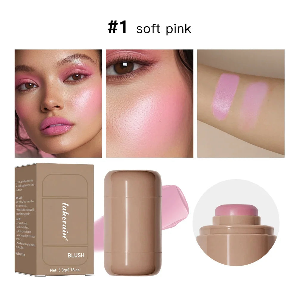 Lakerain 3-in-1 Cream Blush Stick – Cheek, Lip & Contour
