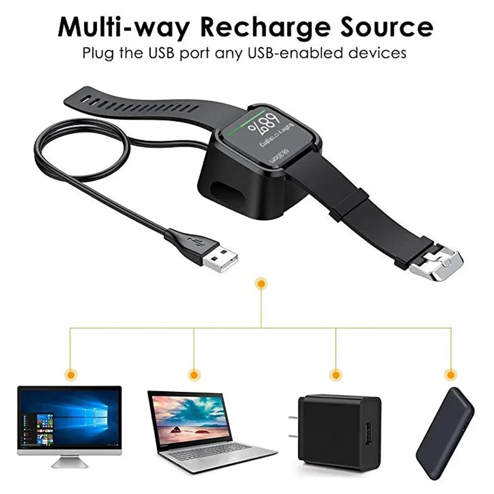 USB Charger Dock for Fitbit Versa 1, Versa 2 & Versa Lite