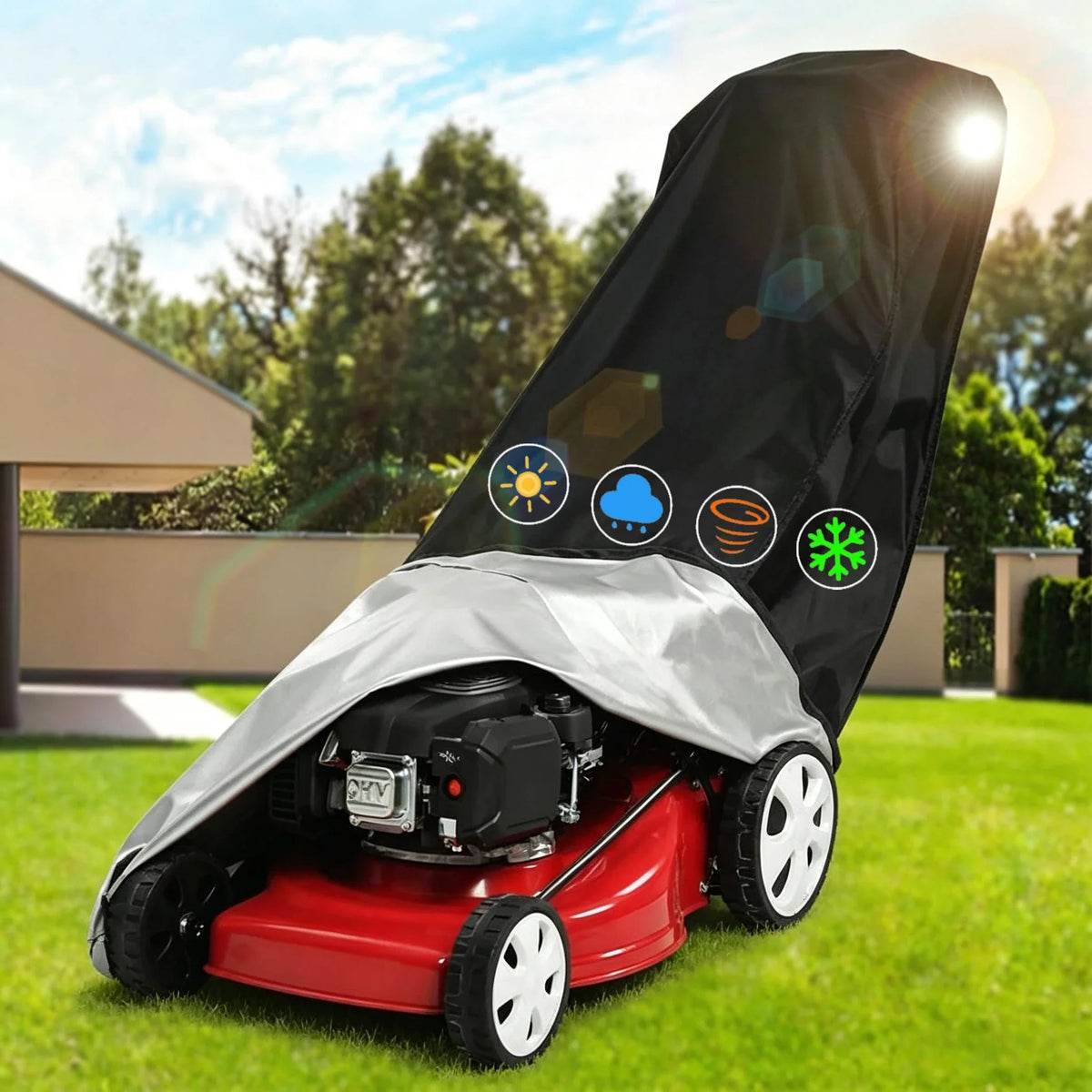 Waterproof Lawn Mower Cover | Oxford Cloth with Drawstring