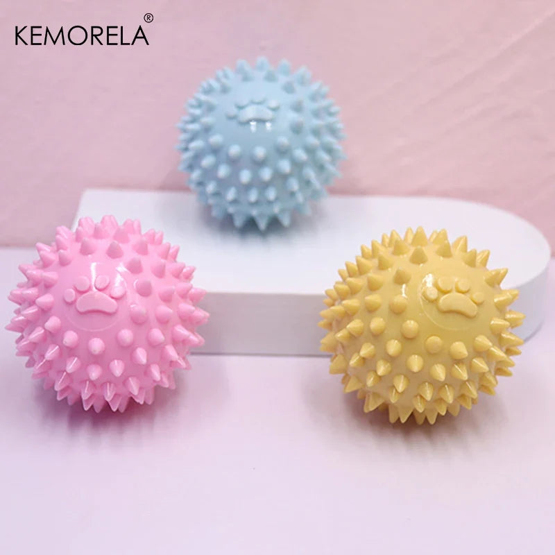 KEMORELA Dog Paw Print Thorn Ball TPR Chew Toy – Small Dogs