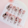 24pcs Crystal Press-On Nails | Shiny Full Cover Fake Nail Set