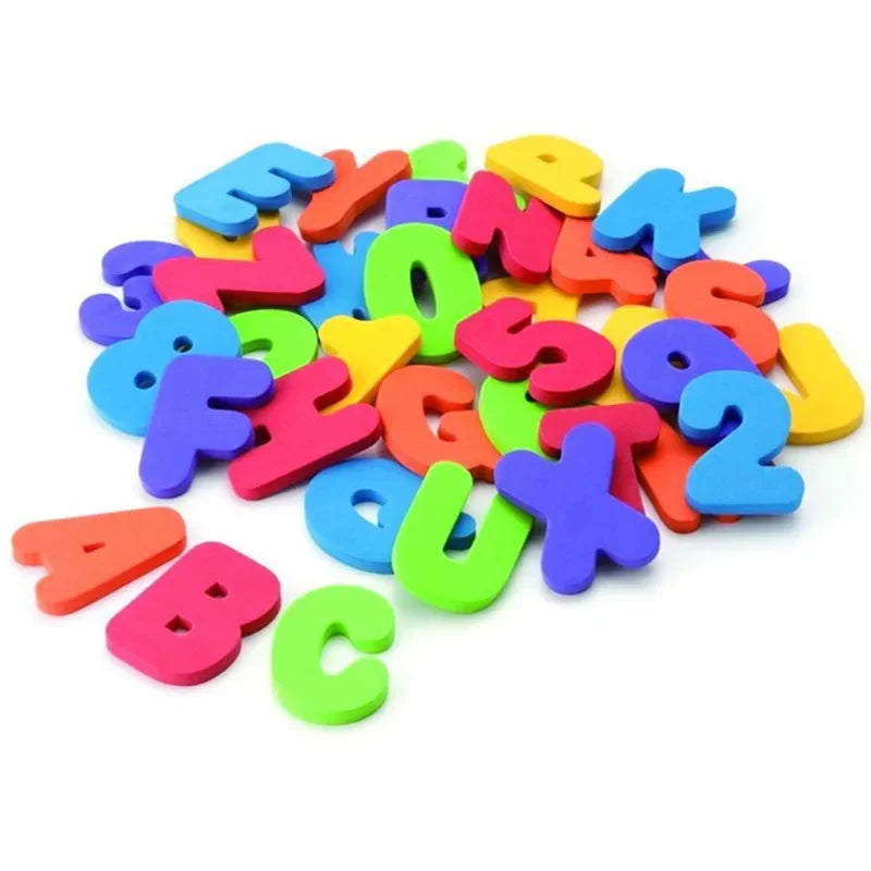 36-Piece Kids Vinyl Sticker Set – Letters, Numbers, Hearts & Stars