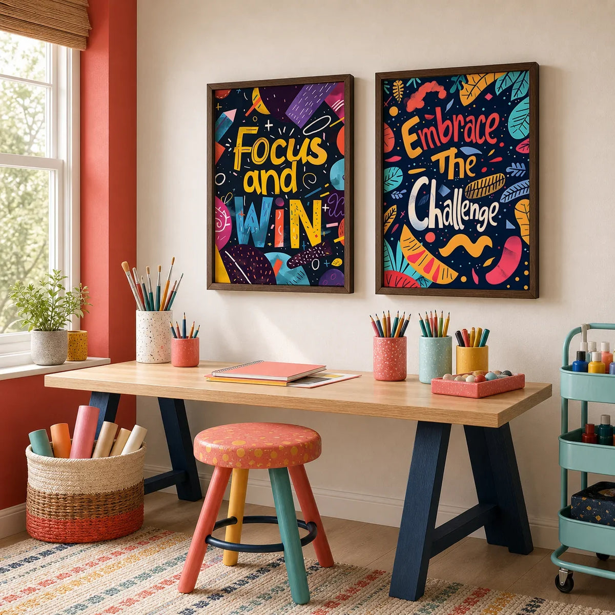 Nordic Motivational Quote Canvas Wall Art | Colorful Poster Print