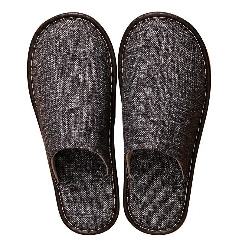 Lorilury Closed Toe Canvas Indoor Slippers – Unisex Flat Slides