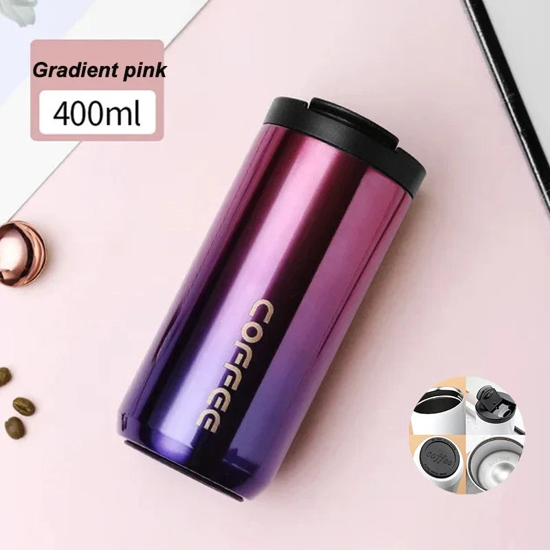 Stainless Steel Vacuum Thermos Travel Mug – Leakproof, 24Hr