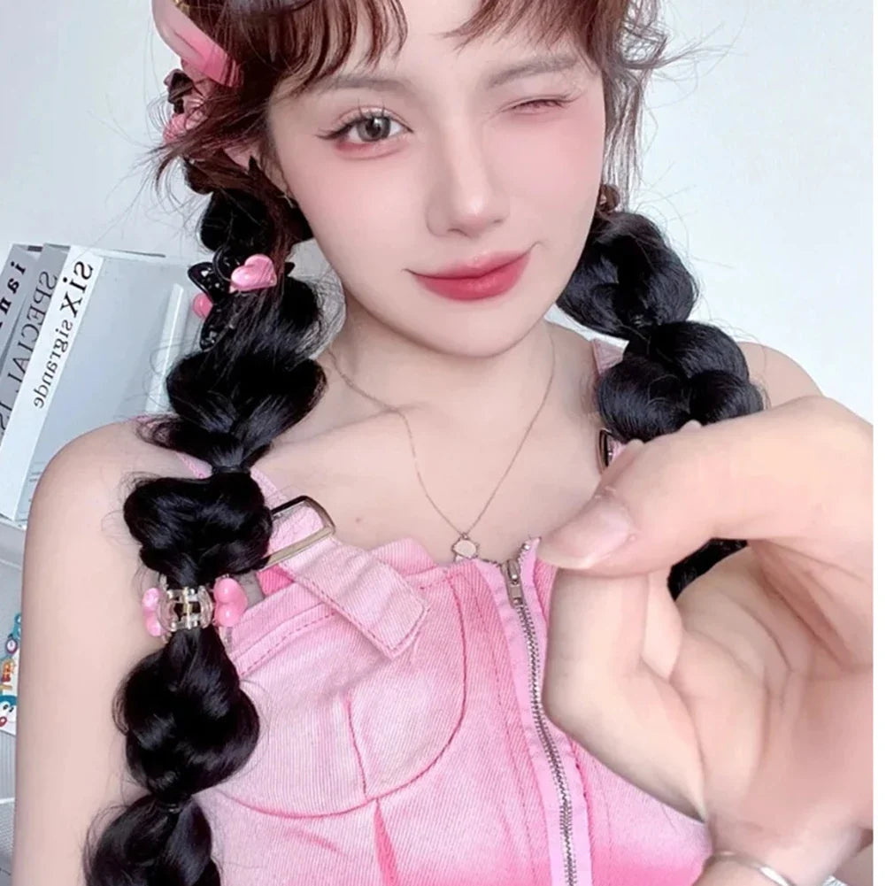 Synthetic Bubble Braid Ponytail Extension | Heat-Resistant Wig