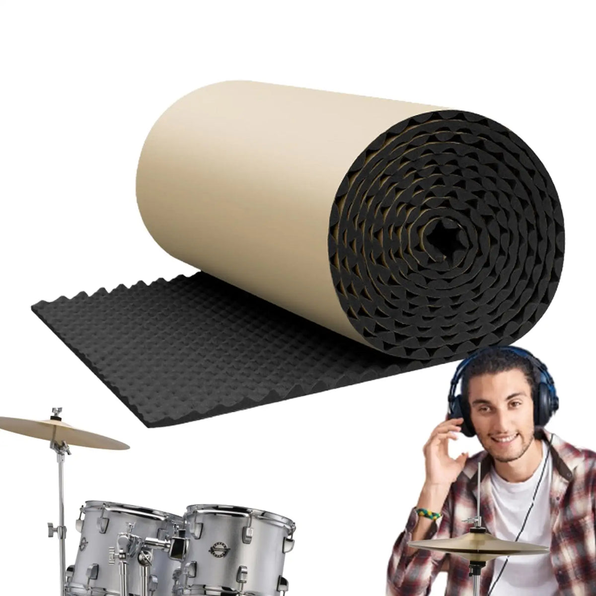 Self-Adhesive Rubber Foam Soundproofing Panel | Studio & Car