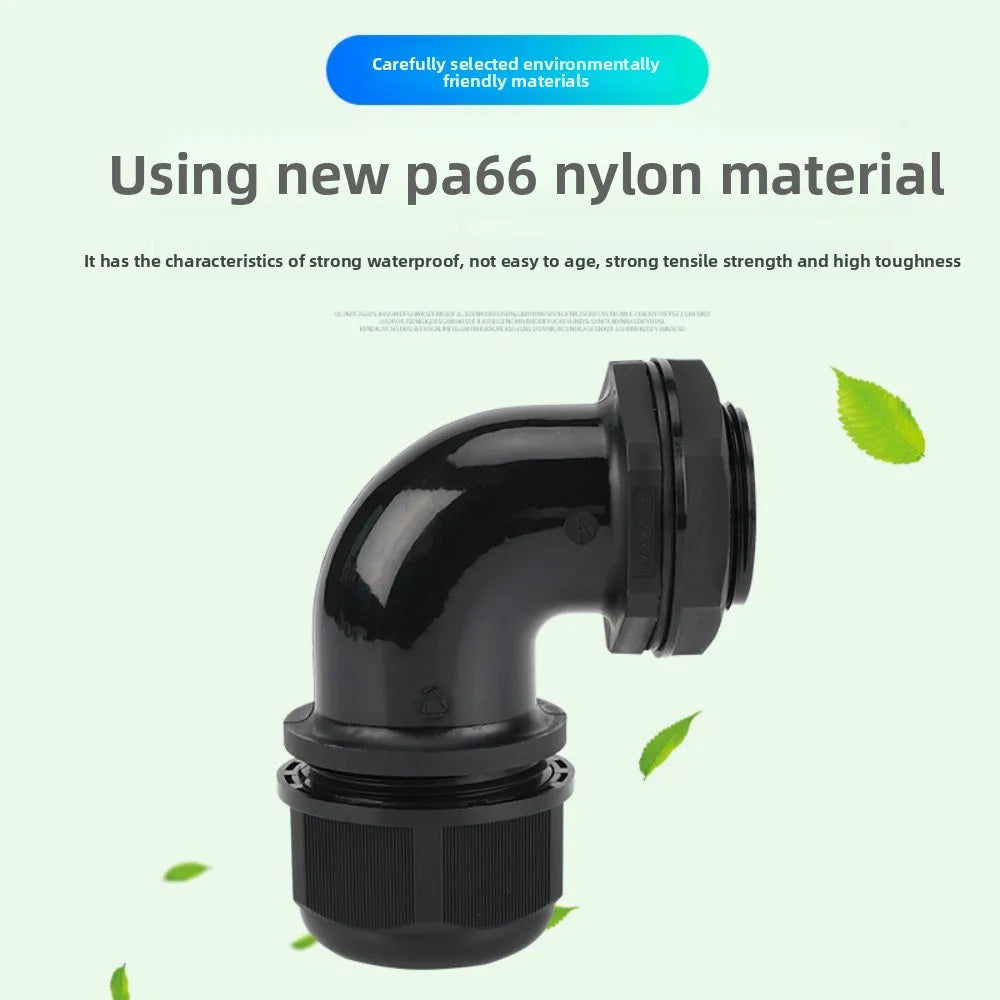 5-Pack 90° Waterproof Nylon Cable Glands M12 M16 M20 M25