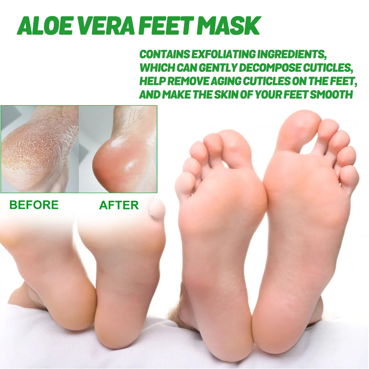 Aloe Vera Moisturizing Foot Mask Booties 5 Pairs | Hydrating