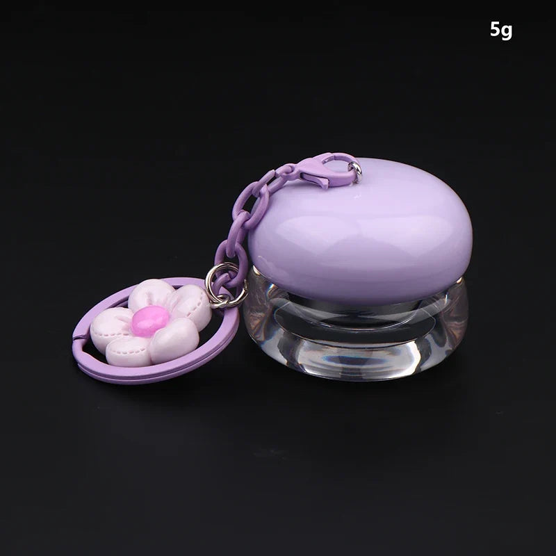 Mini 5g Refillable Lip Balm Jar with Keychain Pendant