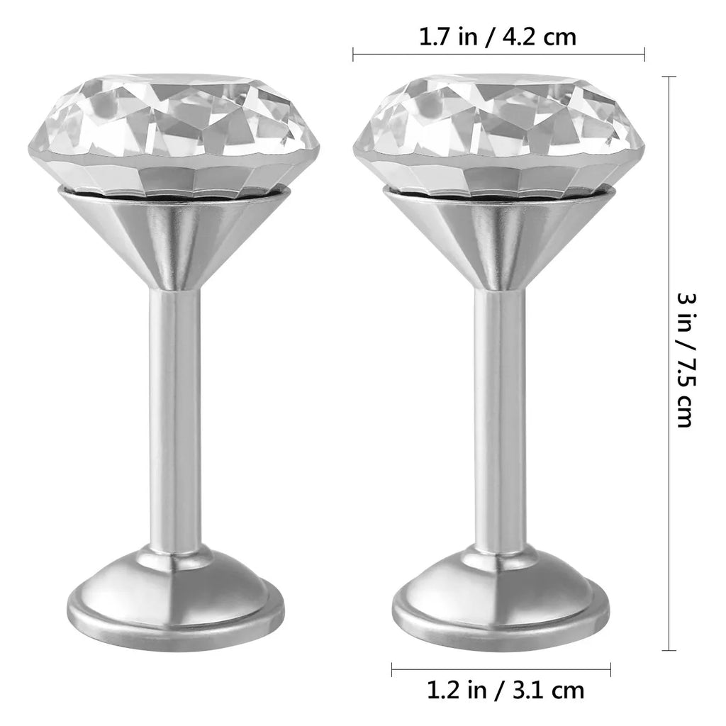Silver Zinc Alloy Diamond Curtain Tiebacks Elegant Shiny Big Faux