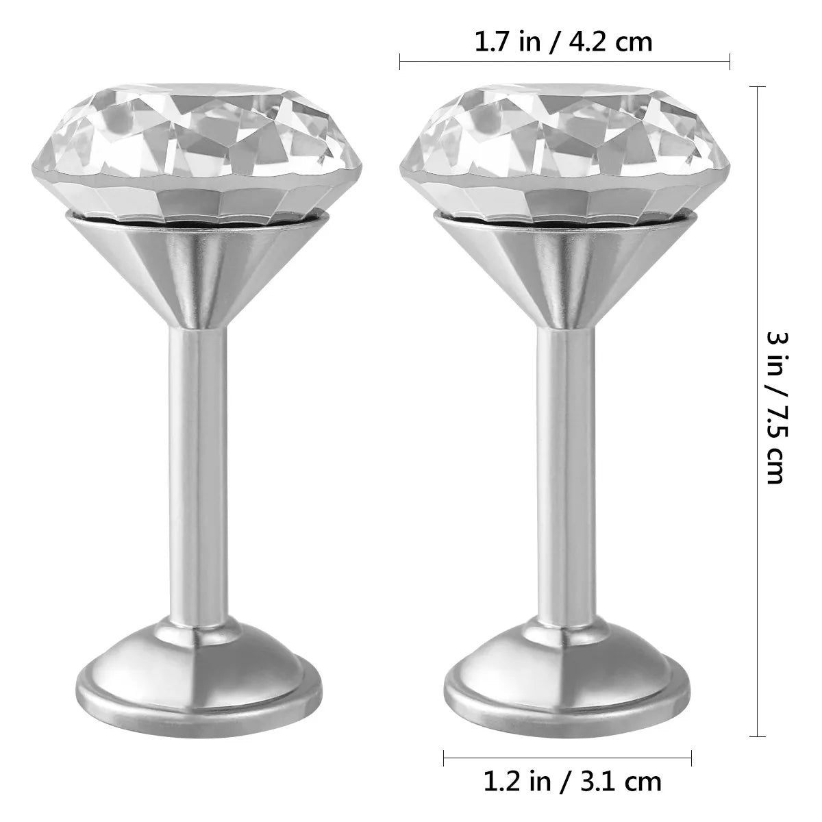 Silver Zinc Alloy Diamond Curtain Tiebacks Elegant Shiny Big Faux