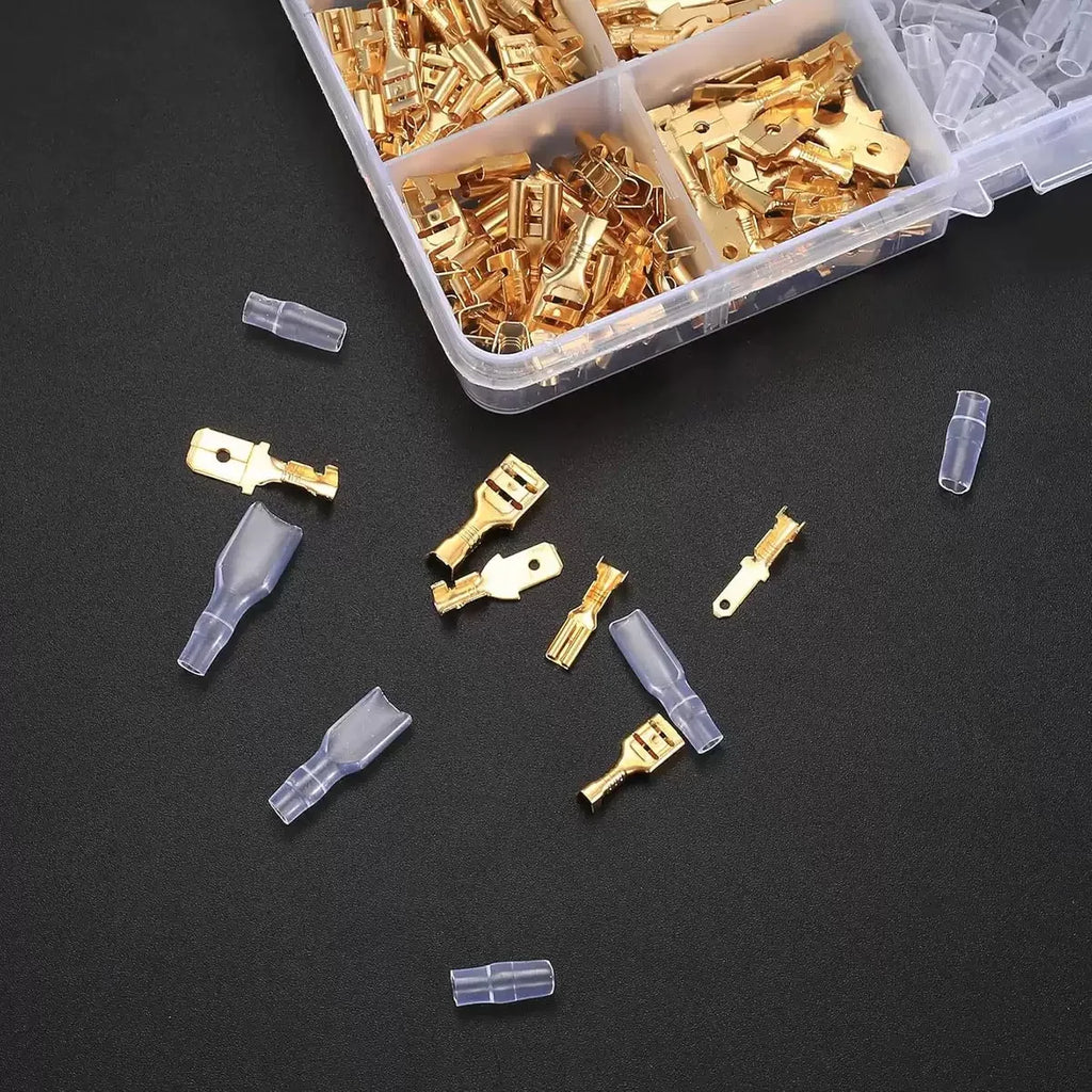 480-Pc Spade Connector Kit – 2.8/4.8/6.3mm Crimp Terminals