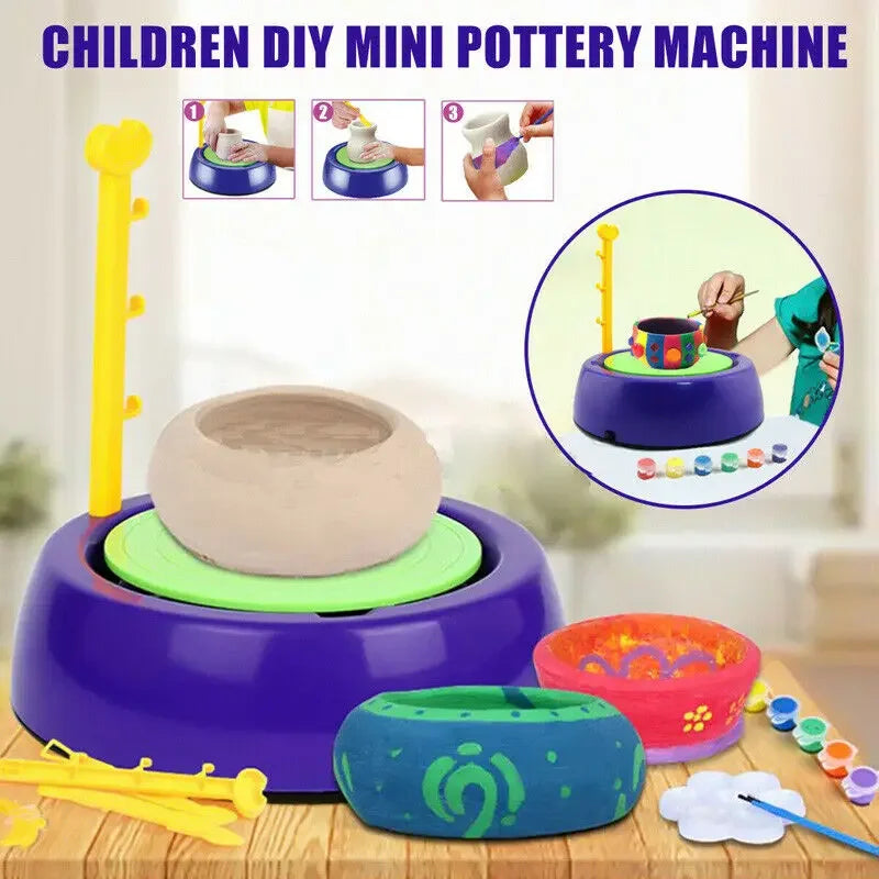 Kids Electric Pottery Wheel – DIY Clay Art & Craft Set for Children